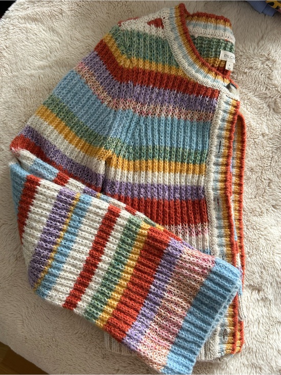 Pilcro Sweaters - Anthropologie Pilcro Multicolor Striped Knit Cardigan